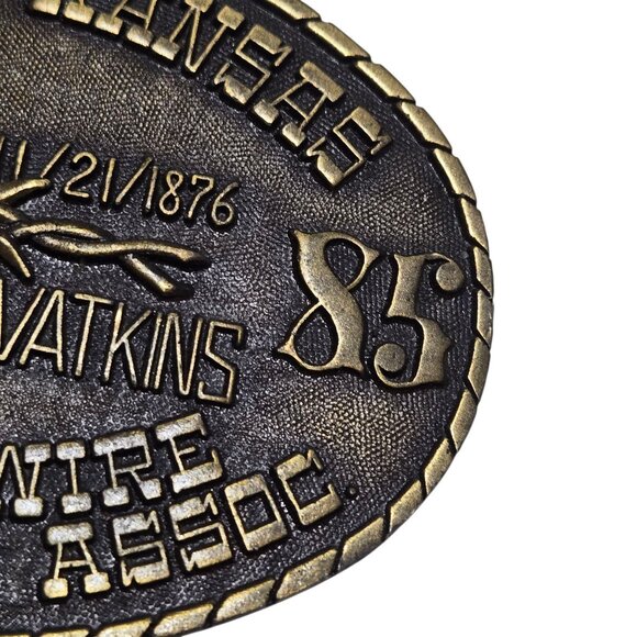 Barbed Wire Collectors Belt Buckle 1985 William Watkins Barbwire Wichita Kansas - Picture 2 of 11
